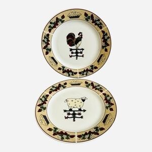 Sakura Country Gathering Salad Plates Set of 2 Farmhouse Style 7.75" Dish VG